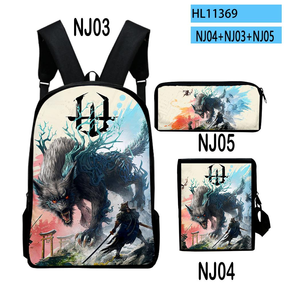 Classic Popular Wild Hearts Game 3D Print 3pcs/Set pupil School Bags Laptop Daypack Backpack Inclined shoulder bag Pencil Case