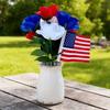 Yousheng Independence Day UV Resistant Faux Flowers, 4th of July Artificial Flower, 250th Anniversary Artificial Bouquet, Red White Blue Patriotic