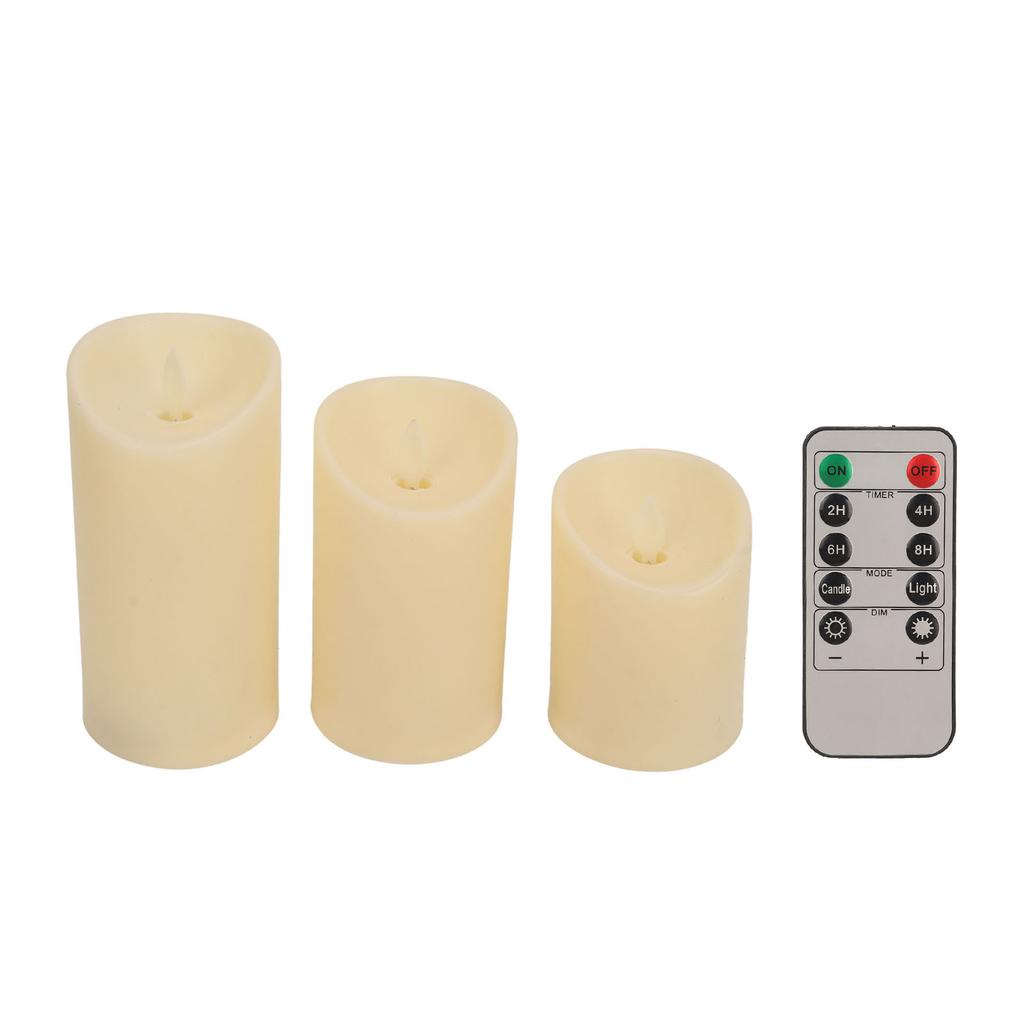 LED Flickering Flameless Candles with Remote Realistic Battery Operated Electronic Flickering LED Pillar Candles for