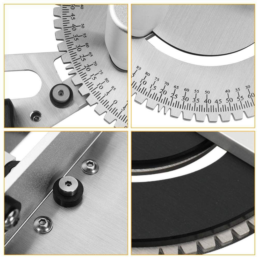 Woodworking Push Ruler Flip Stop Angle Ruler Adjustable Miter Gauge  Sawing Assembly
