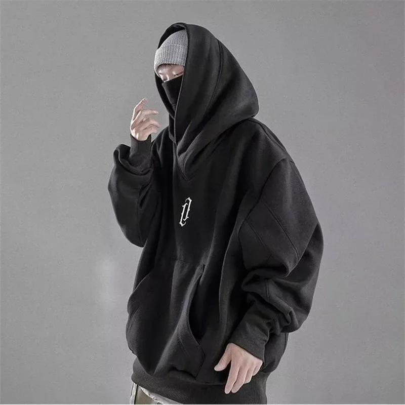 Sudadera con capucha bordada para hombre de primavera y otoño, sudadera con capucha de estilo ninja japonés, sudaderas extragrandes, bolsillo Hip Hop, ropa de calle, sudadera Y2K