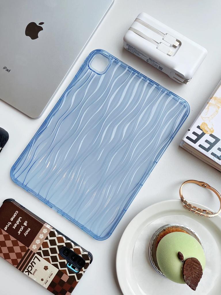 For IPad Case 7th 8th 9th 10th Generation Air 3rd 4th 5th Pro 11 Inch Mini 6 Tablet Cover Cases Wave Texture Transparent Soft