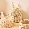 Artisanal Handwoven Rabbits Ears Basket for Easters Decoration and Home Storage Solution