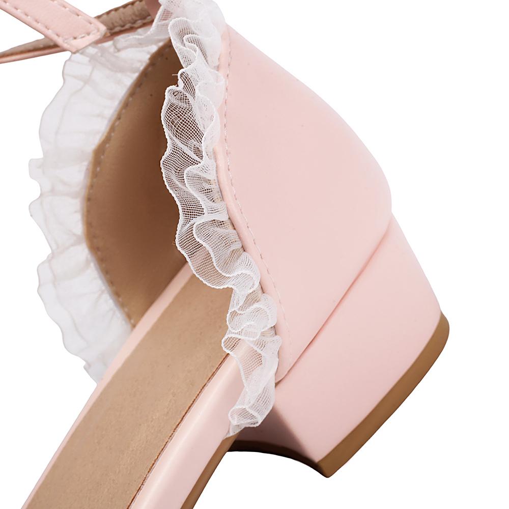 Weiß Blau Damen Sandalen Niedriger Absatz Kleine Große Größe 31 48