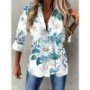 The New Large-size Women's Long-sleeved Shirt Is Versatile, Loose and Fashionable for Leisure Travel and Vacation. Button Lapel