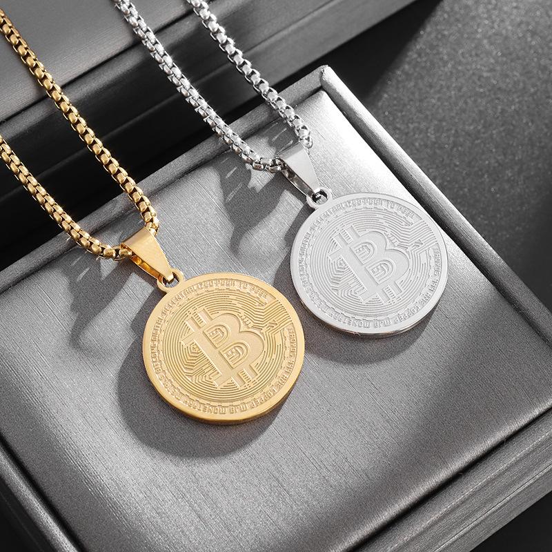 Bitcoin Nøkkelring Hund Virtuell Minnemynt Anheng Smykke Anheng Halskjede