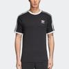 adidas originals 3-Stripes Tee Casual Loose Round Neck Logo Stripe Short Sleeve Black Men's CW1202