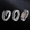 Adjustable Open Feather Rings Vintage Styles Unisex Jewelry Accessory for Women Men Gifts Silver Tone Retro Designs
