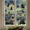 Halloween Bat Castle Palm Print Glass Window Home Decoration Window Stickers
