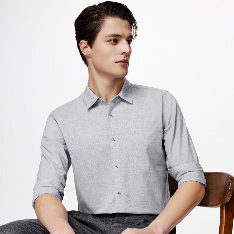 Men s Cotton Linen Blend Slim Fit Long Sleeve Shirt M