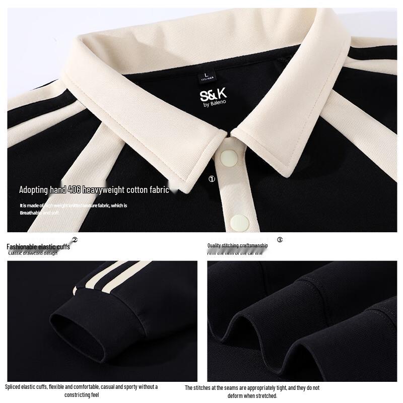 Baleno Men's S&K Heavyweight Long-Sleeve Polo Sweatshirt