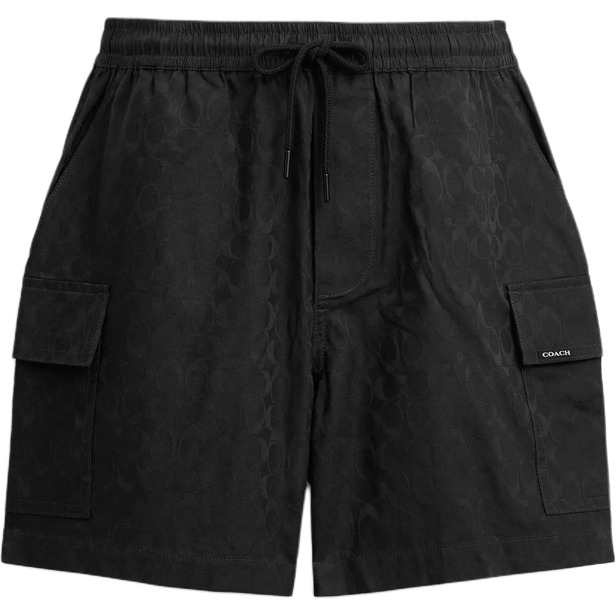 

Coach Ss25 Cotton Elastic Drawstring Jacquard Pocket Loose Casual Shorts Men Shorts CBD28-BLK M