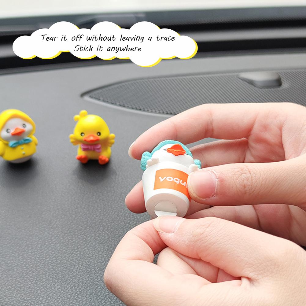 6Pcs Car Ornaments Interior Dashboard Set Cute Yellow Duck Miniature Figurine Cartoon Penguin Umbrella Animal Auto Decoration