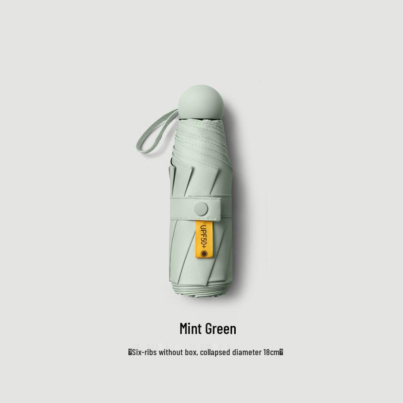 Compact UV Protection Mini Umbrella: Sun and Rain Shield for Students