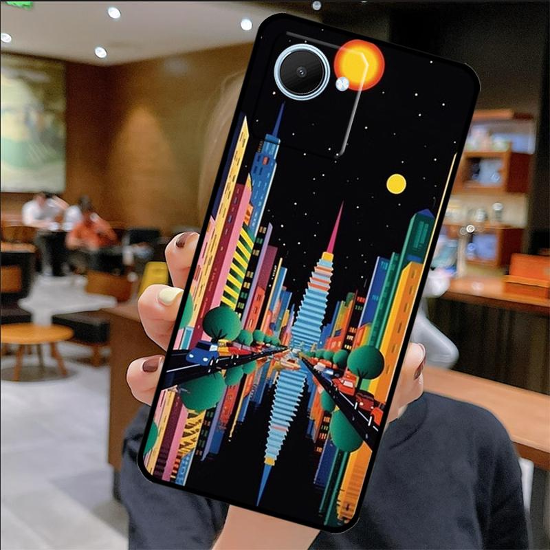 

City Pop Art At Night Case For Realme GT 6 6T 5 GT7 Pro 10 11 12 13 14 Pro Plus C67 C61 C53 C51 C21Y C25S C55 C75 Realme 11