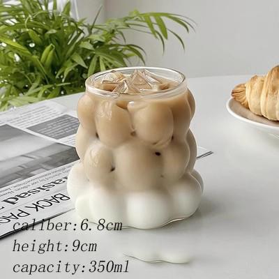 350/400ml Clear Heat Resistant Glass Coffee Mug Glass Latte Cup Milk Water Cocktail Glass Cup Dropshipping Small Niche Design 301-400ml
