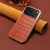 Denior Apple 17 Air Crocodile Pattern Leather Case for iPhone 17 Pro Max - Electroplated Protective Cover