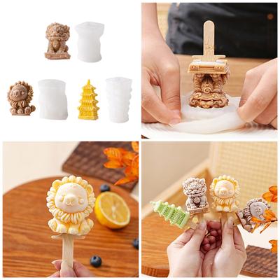 Moule à glace créatif style chinois Moule à glace en silicone flexible Moules artisanaux 3D à éléments chinois pour la pâtisserie maison