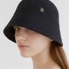 Halden Logo Pendant Raffia Bucket Hat (C006_black)