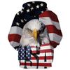Hanorac cu drapel SUA Hanorac Bărbați/Femei cu glugă Imprimare 3D Vultur Primăvara Toamnă Moda Casual Pulovere cu glugă Jachetă America de mărime mare