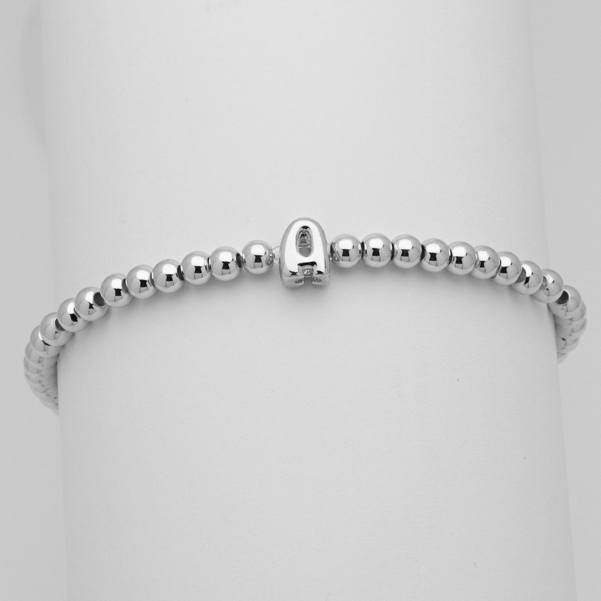 26 Английских Имен Белое Золото Шарик Буква Пузырь Бусина Бусина Браслет Браслет