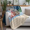 Cozy Winter Throw Blanket Christmas Snow Village Decor Festive Holiday Flannel Warm Home Decor Gift Cozy Cottage Scene