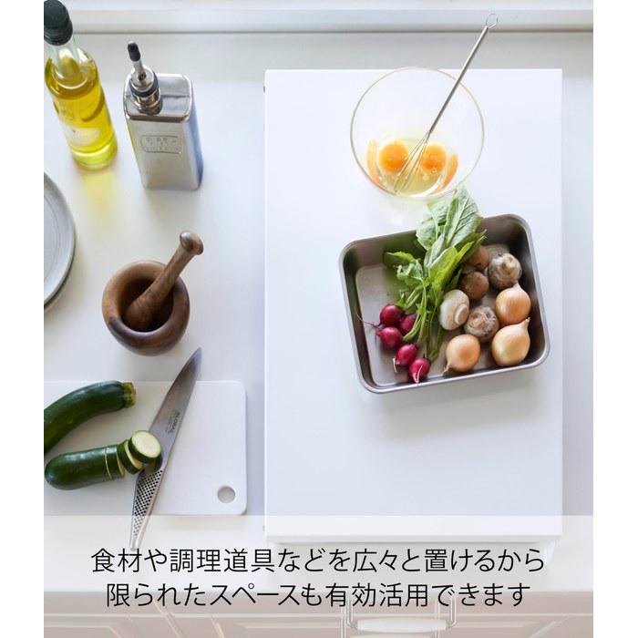 Yamazaki Folding Gas Stove Cover Wide White, Approx. 52X33.5X2.5cm (Stored) - Approx. W54.5XD33.5XH7.2cm (Used), Tower, 2-Burner Built-in