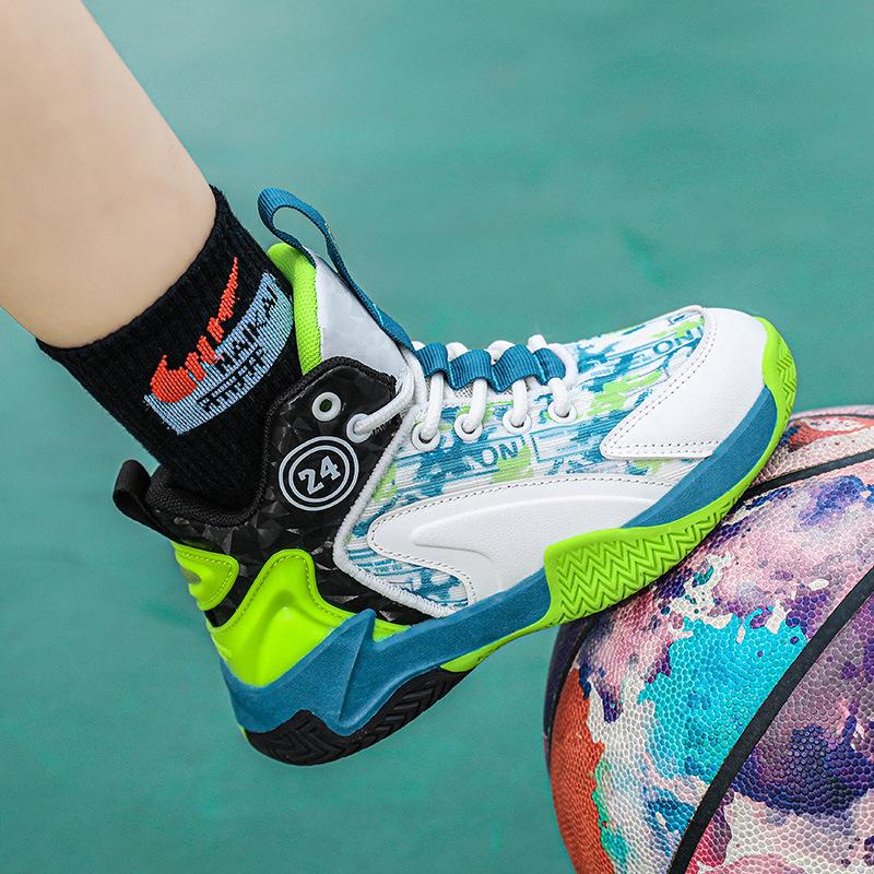 Children's sports shoes spring and autumn new middle school children and primary school students mesh breathable non-slip training actual boys basketb