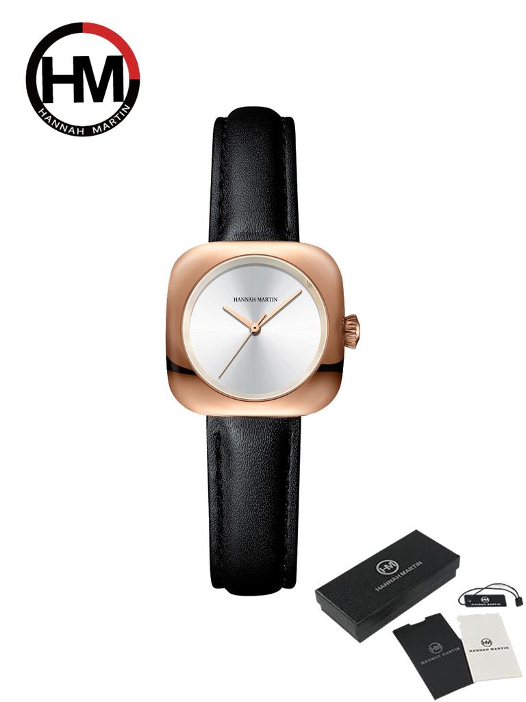 Women's Quartz Watches Square Watch Fashion Silicone Strap Simulated Smart Dial 35mm Black Rose Gold Quartz Movement Girls Gift Watch