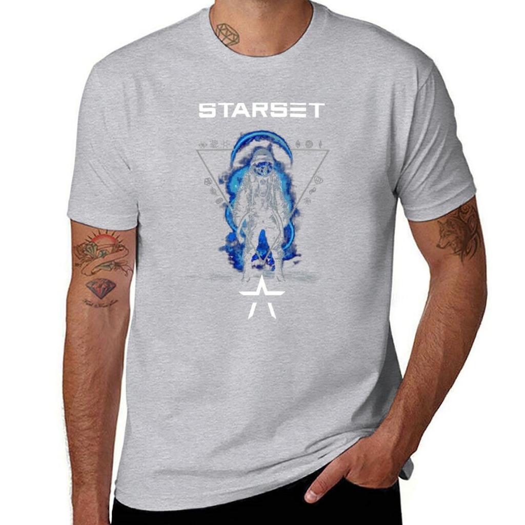 Maglietta Starset taglie forti top fan sportivi moda coreana ragazzi bianchi maglietta a maniche corte uomo