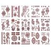 Nostalgie Red Henna Tattoo Kit, Waterproof Tattoos Stickers, Temporary Stickers for Women Wedding Party Festival Decorations