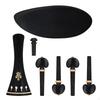 Violin Accessory Kit Ebony Pegs and Chinrest Carved for Violinists, Luthiers, Instrument