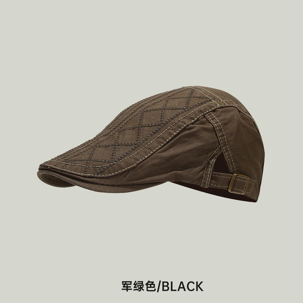 Men's Berets Boina Fashion Hat Masculina Plaid Style Gorro Casual Hats Cotton Boinas Solid Color Beret for Men Cap 6 Colors