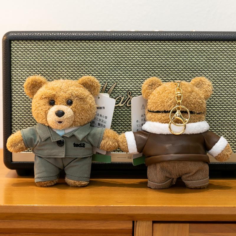 Ted2 Plush Teddy Bear Keychain Pendant - Stuffed Animal Comfort Doll Birthday Gift