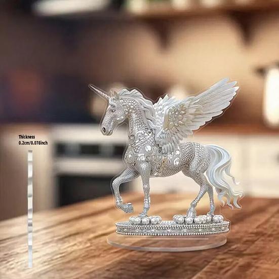 Acrylic Horse Sign Tabletop Decoration 2D Flat Desktop Ornament for Home Office Living Room Shelf Fireplace