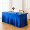 Thick Table Skirt Solid Color Table Cover Party Supplies Elastic Table Cloth  Table Decorations