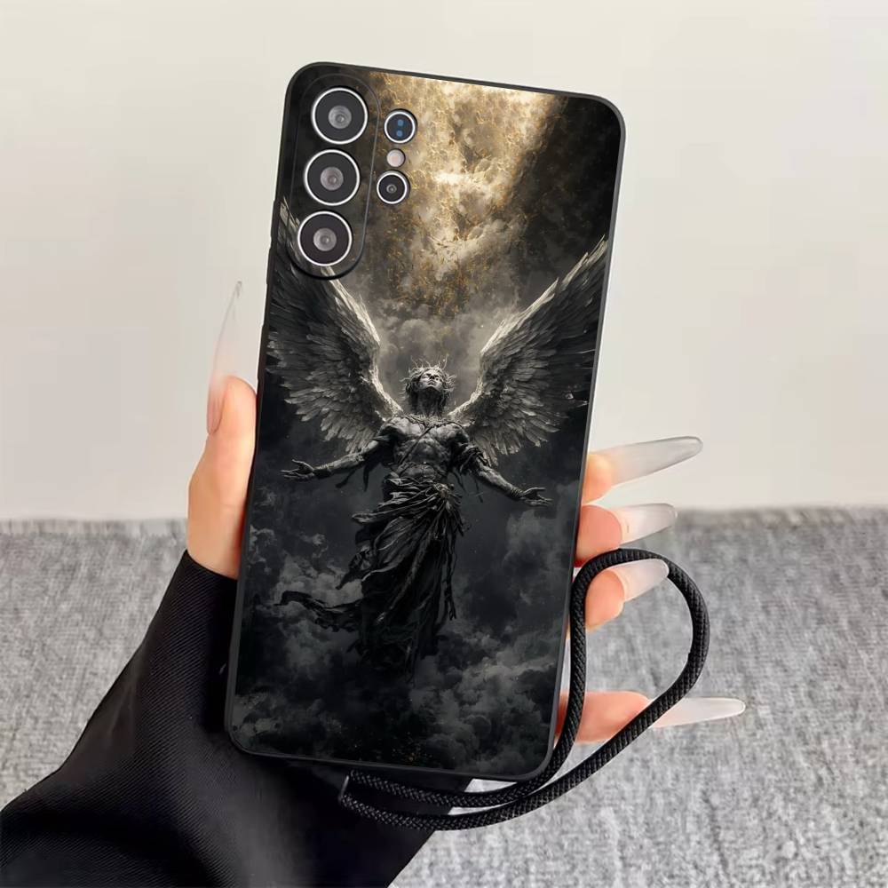 Dark Angel Phone Case For Samsung S25,S24,S21,S22,S23,S30,Ultra,S20,Plus,Fe,Lite,Note,10,Black Cover
