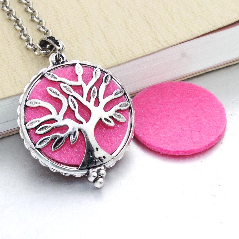 Aromatherapy Necklace Tree of Life Diffuser Jewelry Vintage Open Locket Pendant Essential Oil Perfume Aroma Diffuser Necklace