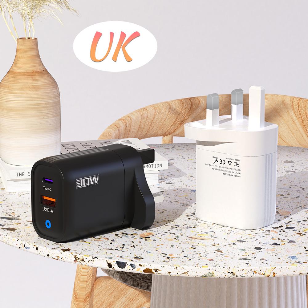 30W Multi-Port USB-C & USB Super Fast Charger with Global Plug Support