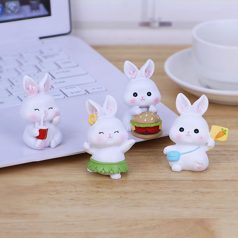 Cute Rabbit Ornament for Car, Desk, or Home Decor