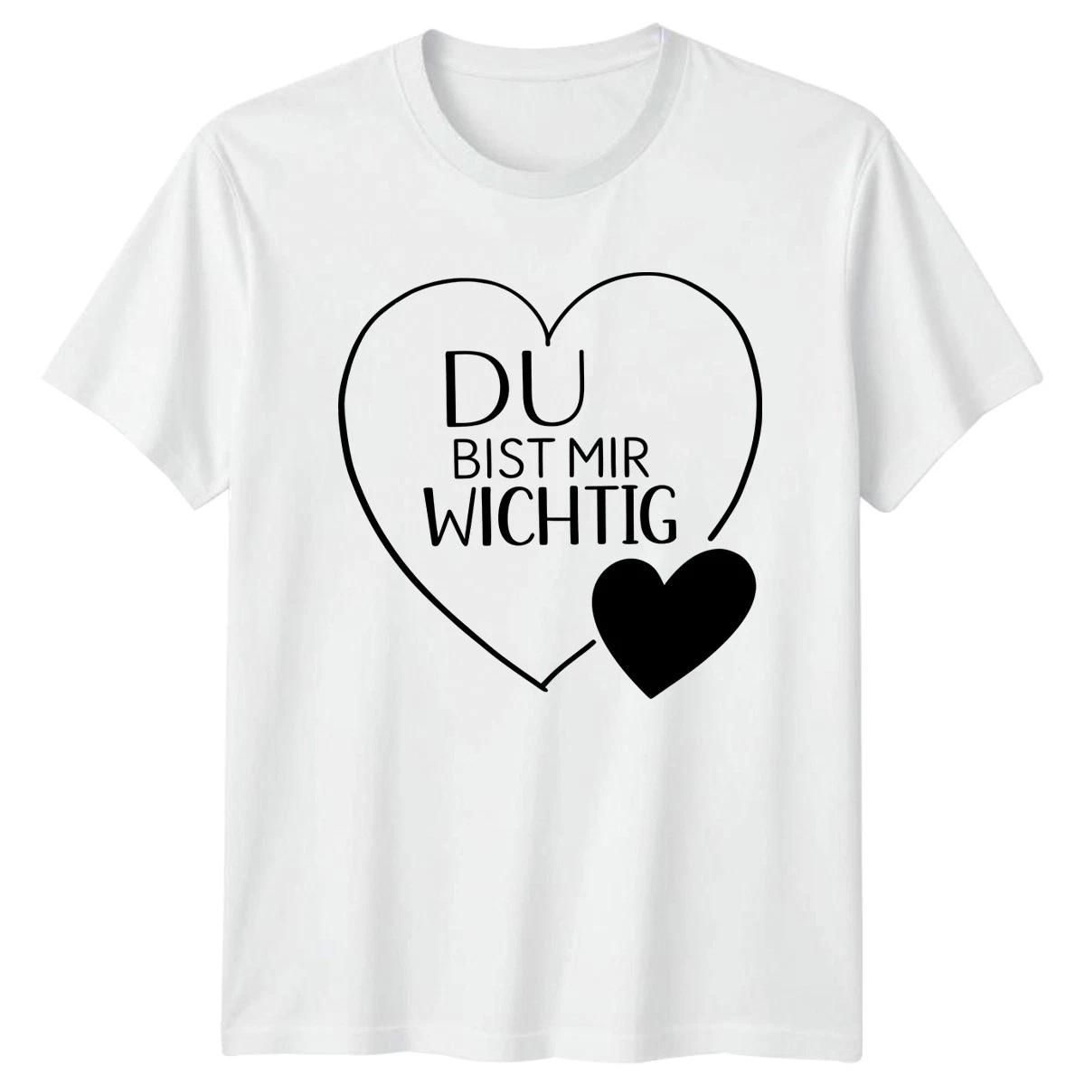 Du Bist Mir Wichtig T-Shirt German Sayings Love Valentines Gift For Him And Her XL