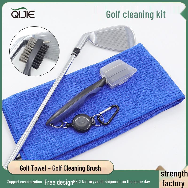 Golf Towel Set 3-Piece: Microfiber Waffle Weave with Pineapple Grid Design for Ball Cleaning