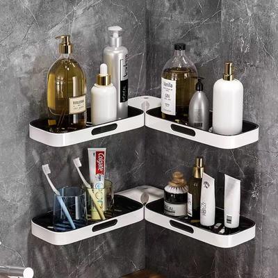 Punch-Free Restroom Shelf Wall-Mounted Rotatable Rack Corner Shower For Shampoo Makeup Organizer Restroom Accessories