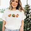 Merry Christmas Capybaras Print Women Fashion Casual Tshirts Capybara Kawaii Cartoon Tee Capybaras Lover Christmas Gift Tshirt