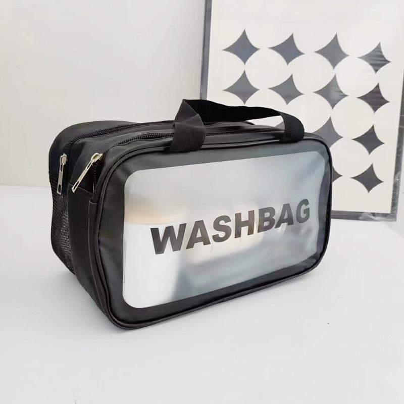 Large Capacity Waterproof PVC Makeup Bag - Portable, Transparent Travel Toiletry Organizer
