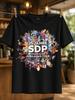 Sdp Tour 2025 Duo Porträt Mit Kräftigem Logo Graffiti Titel Schriftzug Und Energetischer Bühnenstimmung Unisex Unisex Alle T-Shirts
