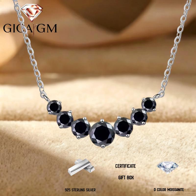 2.8CT Total Moissanite Necklace Elegant Sterling Silver Neck Jewelry Decoration Gift for Proposal Engagement Birthday Gift