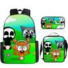 Game Incredibox Sprunki Pattern Large Capacity Three Piece Students School Bag