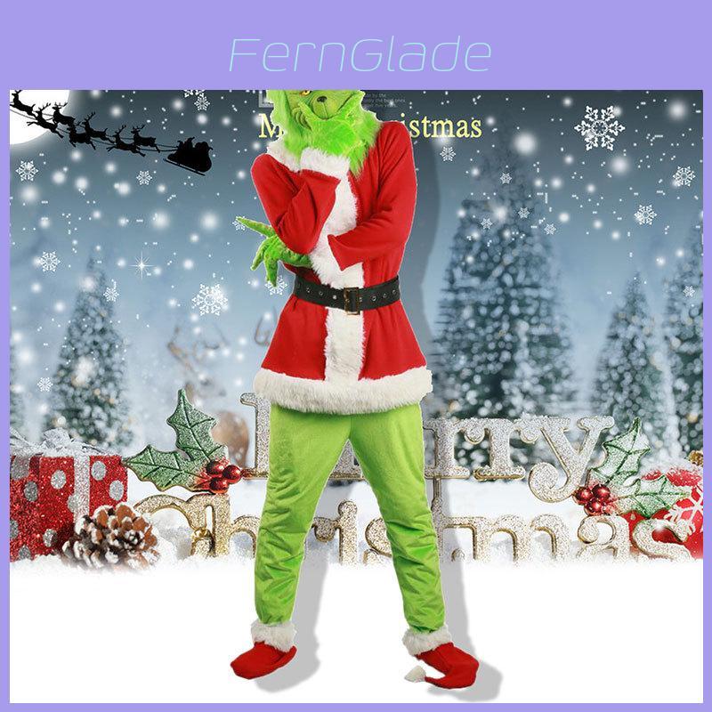 Halloween And Christmas Grinch Stole Christ Cosplay Costume Accessory Set For Party Wear