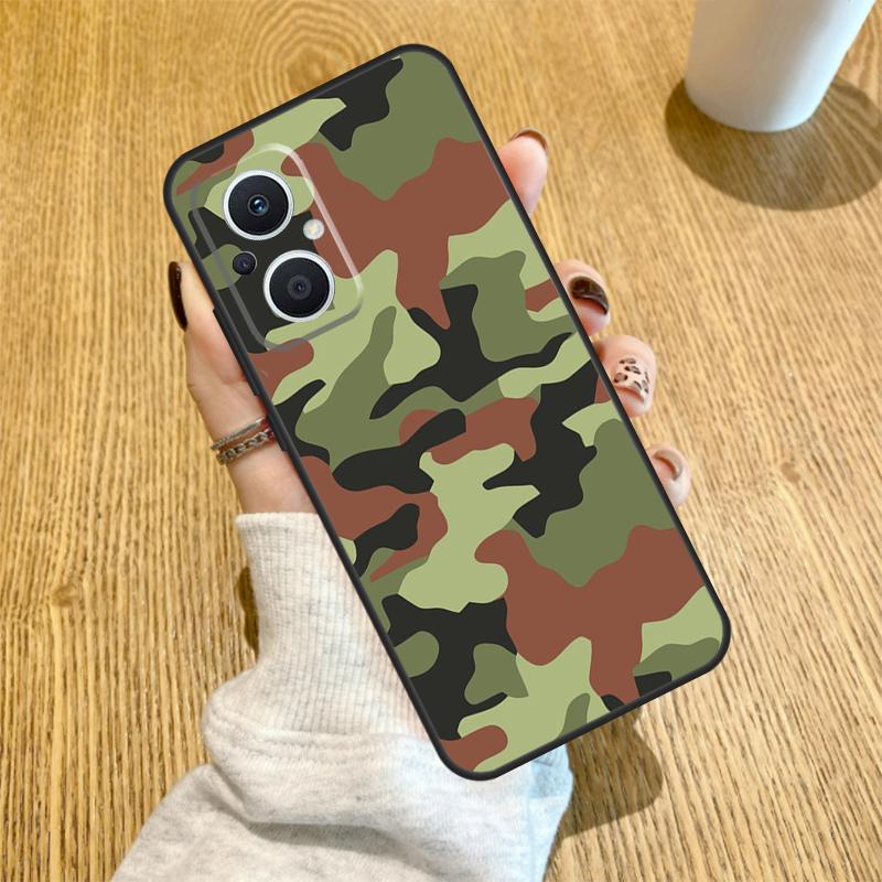 Camo Camouflage Pattern Funda For OPPO Reno 12F 11F 13F 14F 8T 8 Lite 10 11 12 13 14 OPPO Find X8 X6 X5 X9 Pro Case